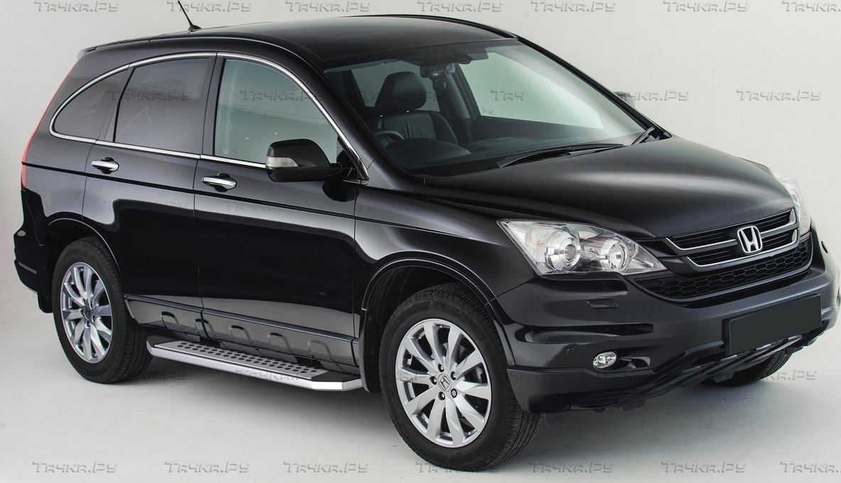 Пороги алюминиевые Rival Bmw-Style овал для Honda CR-V III рестайлинг 2010-2012. Артикул B173AL.2101.1