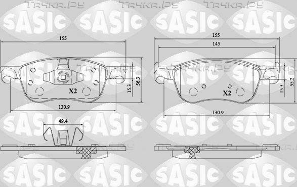 Тормозные колодки Sasic передние для Ford Fiesta VII 2017-2026. Артикул 6216205