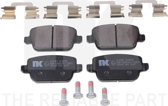 Тормозные колодки NK. Артикул 222567
