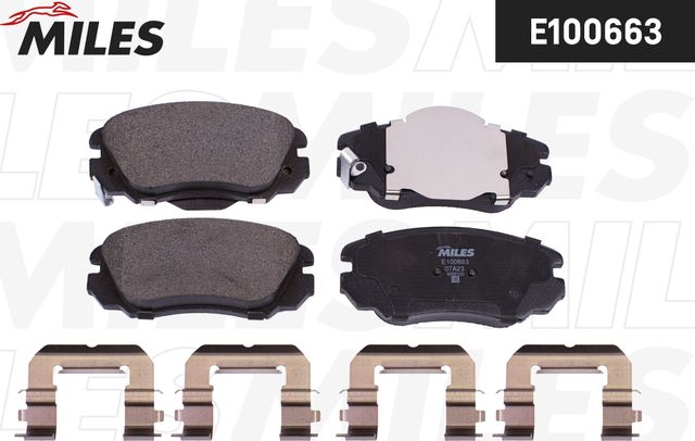 Тормозные колодки Miles (Semi-Metallic). Артикул E100663