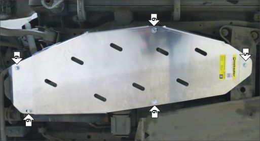 Защита алюминиевая Мотодор усиленная для топливного бака Mitsubishi Pajero IV 2006-2026. Артикул 31325