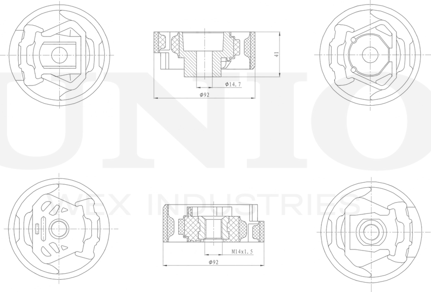 Сайлентблоки, комплект (Unio). Артикул RMP-20229