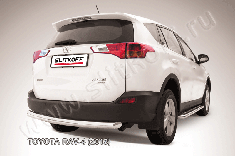 Защита Slitkoff заднего бампера d76 радиусная для Toyota RAV4 IV 2013-2015. Артикул TR413-013
