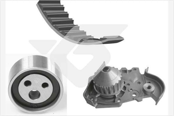 Помпа (водяной насос) с комплектом ремня ГРМ Hutchinson для Renault Megane I 1996-2003. Артикул KH 07WP29