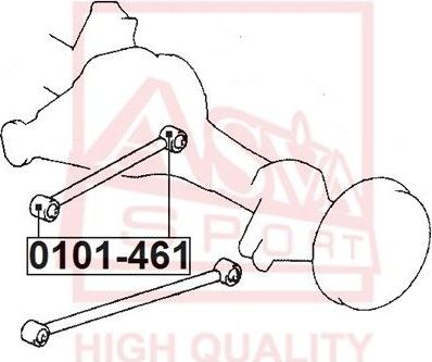Сайлентблок заднего рычага подвески Asva. Артикул 0101-461
