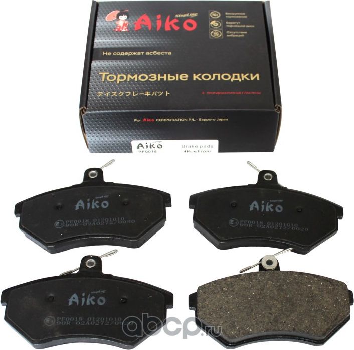 Колодки тормозные VOLKSWAGEN Caddy, Golf, Passat (1994-2002), CHERY Amulet, Tigg (Aiko). Артикул PF0018