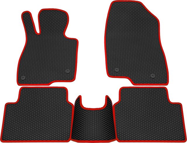 Коврики Rezkon EVA для салона Mazda 3 III 2013-2019 Красный кант. Артикул 9023010204