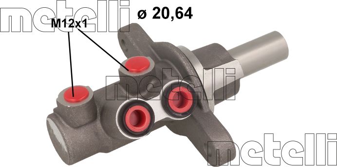 Тормозной цилиндр главный Metelli (алюминий). Артикул 05-1128