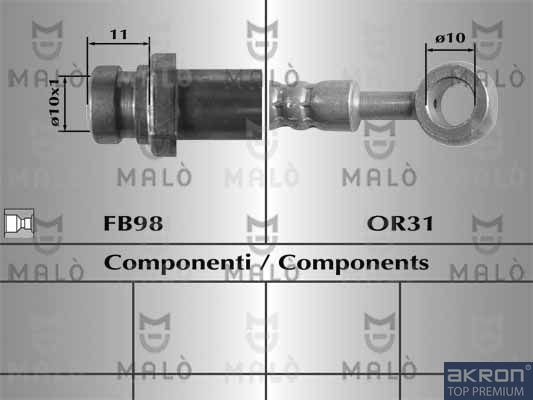 Тормозной шланг Malò. Артикул 80784