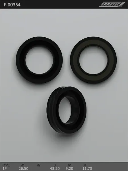 Сальник 26,50/43,20*9,20/11,70 тип 1P (Emmetec). Артикул F00354