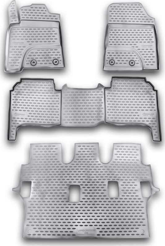 Коврики Element для салона Toyota Land Cruiser 200 2007-2012 СЕРЫЕ. Артикул NLC.48.53.211k