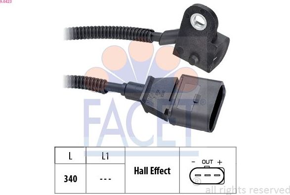 Датчик положения распредвала Facet Made in Italy - OE Equivalent для Volkswagen Lupo 1999-2005. Артикул 9.0423