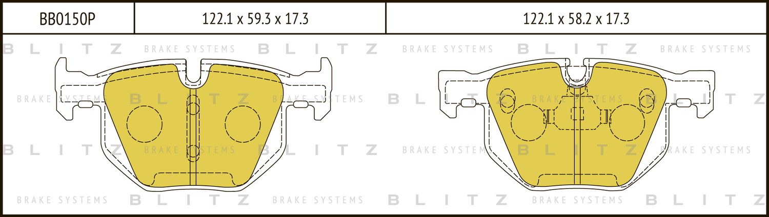 Колодки тормозные BMW 5 (E60) 03- задн. (Blitz). Артикул BB0150P