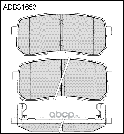 Колодки тормозные HYUNDAI iX55 (08-) KIA Carnival (05-) задние (4шт.) ALLIED NIP (Allied Nippon). Артикул ADB31653