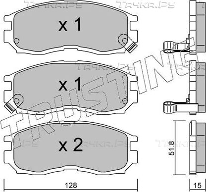 Тормозные колодки Trusting передние для Mitsubishi Colt III (C50) 1990-1992. Артикул 233.0