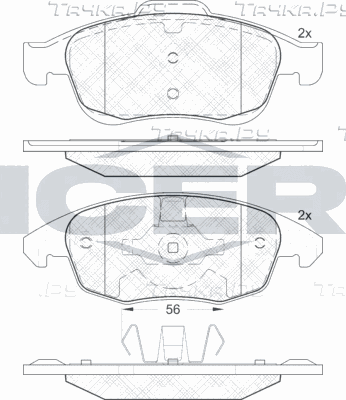 Тормозные колодки Icer передние для Citroen C4 I 2007-2013. Артикул 181852