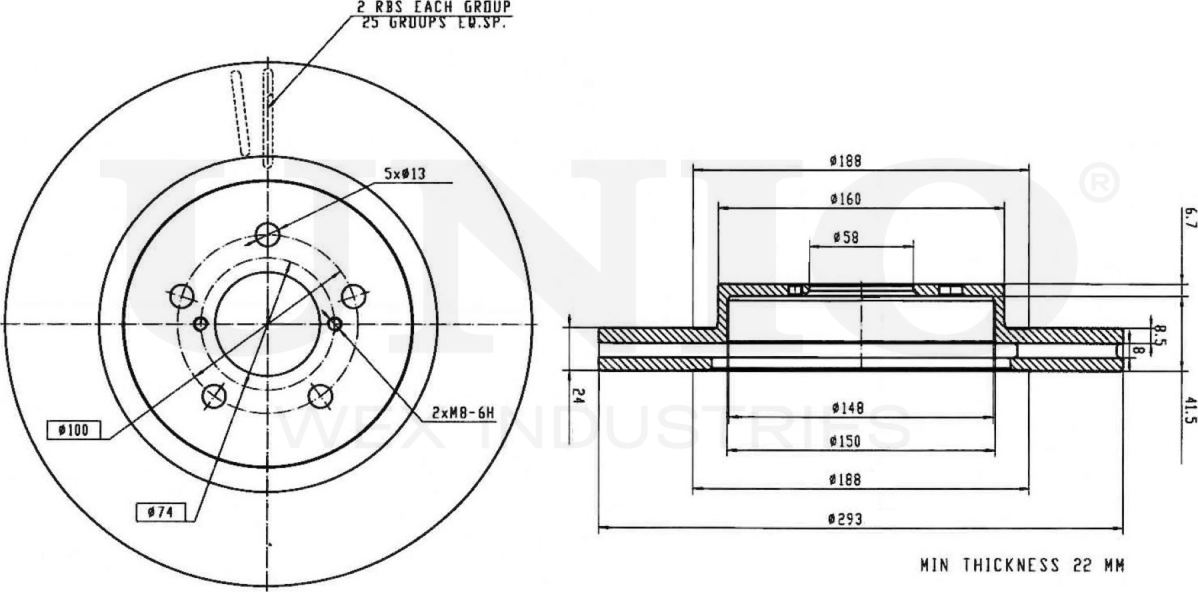 Диск тормозной (Unio). Артикул BRD-20495
