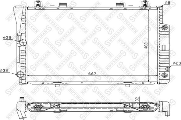 Радиатор охлаждения двигателя Stellox для Mercedes-Benz S-Класс III (W140) 1992-1998. Артикул 10-25425-SX