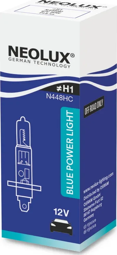Лампа BLUE POWER LIGHT 5000K 12V H1 P14.5s (картон) (Neolux). Артикул N448HC