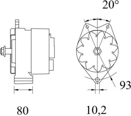 Генератор Mahle для DAF 95 1987-1998. Артикул MG 820