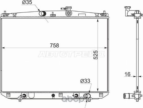 РАДИАТОР TOYOTA HIGHLANDER 2GR 13- TY0003-GSU55 (SAT). Артикул TY0003GSU55