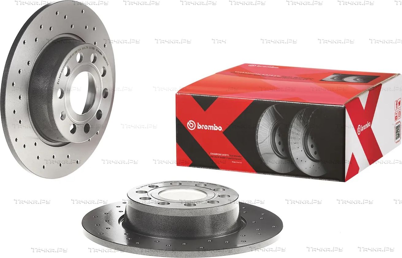 Тормозной диск Brembo XTRA LINE - Xtra задний для Volkswagen New Beetle II (A5) 2011-2019. Артикул 08.B413.1X