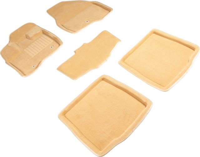 Коврики Seintex 3D ворсовые (широкая площадка под левую ногу) для салона Ford Explorer V (до 3,5) 2010-2015 БЕЖЕВЫЕ. Артикул 90779