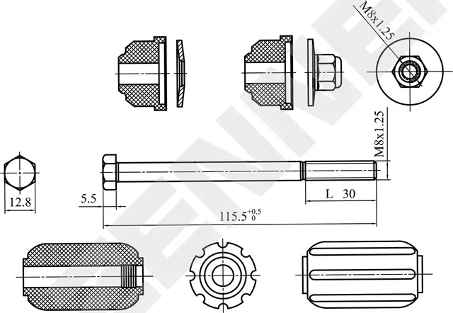 Тяга стабилизатора задняя к-кт FORD FOCUS (Zennek). Артикул DST0079