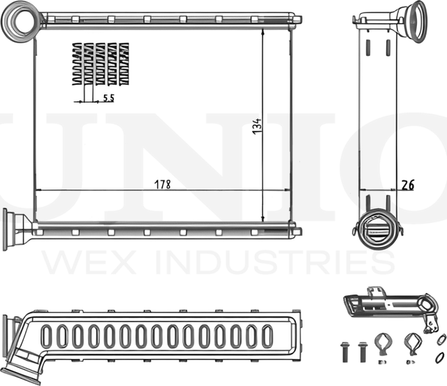 Радиатор отопителя (Unio). Артикул RAD-20039
