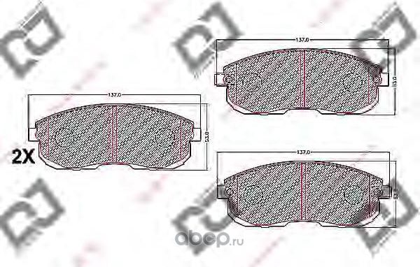 Колодки тормозные дисковые (DJ Parts). Артикул BP1087