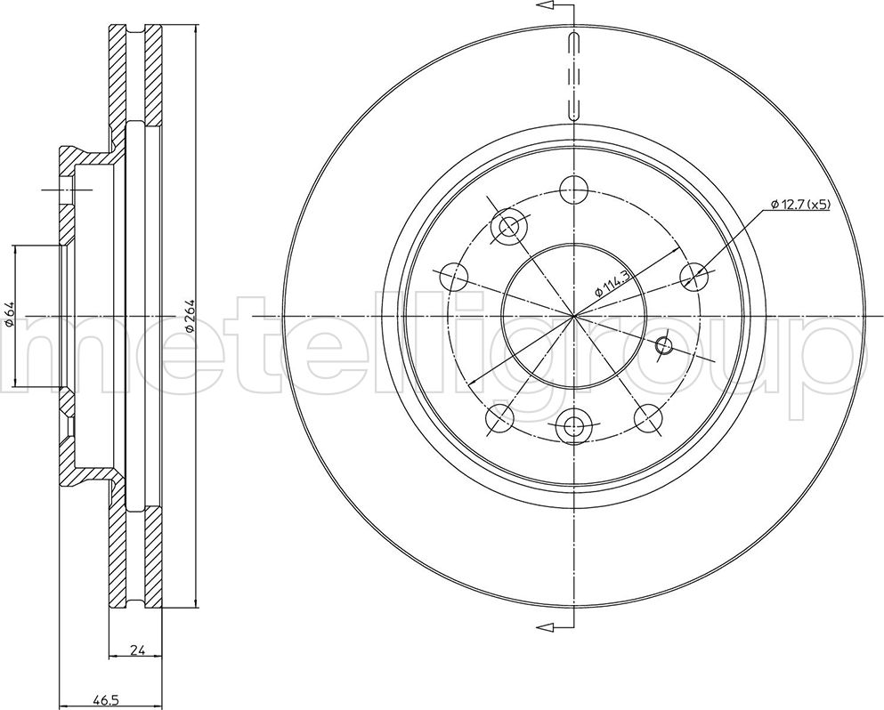 Тормозной диск Metelli. Артикул 23-0274