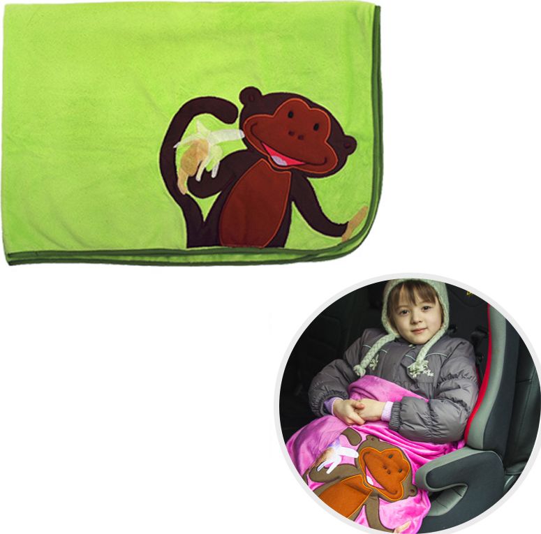 Плед-подушка PSV Little Car Monkey, 100x80, зеленый. Артикул 114382