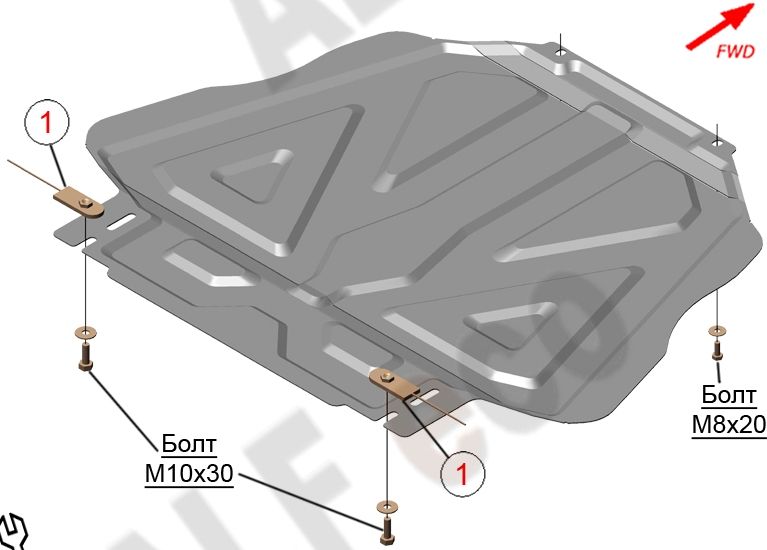 Защита алюминиевая Alfeco для КПП Mitsubishi Pajero IV 2006-2026. Артикул ALF.14.06 AL4