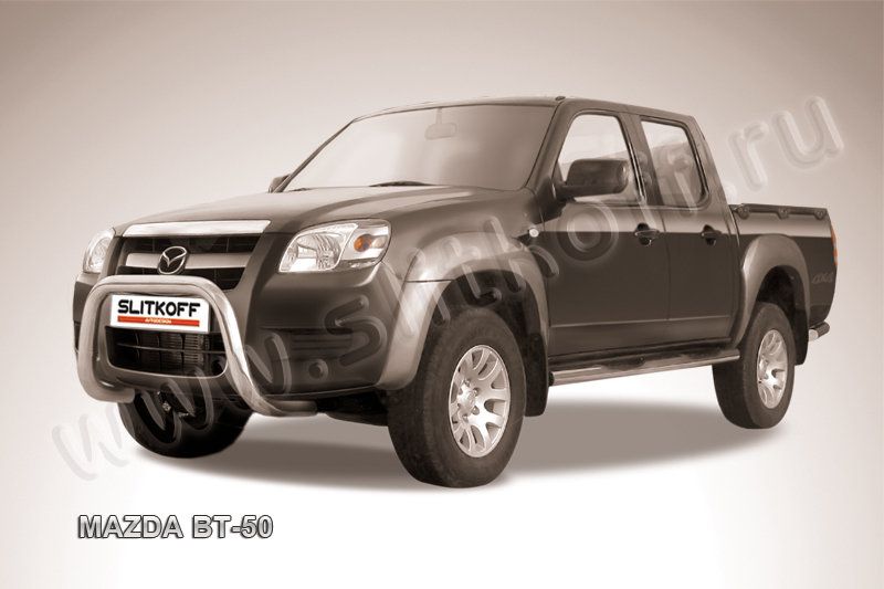 Кенгурятник Slitkoff d76 низкий мини для Mazda BT-50 I 2006-2011. Артикул MZB003