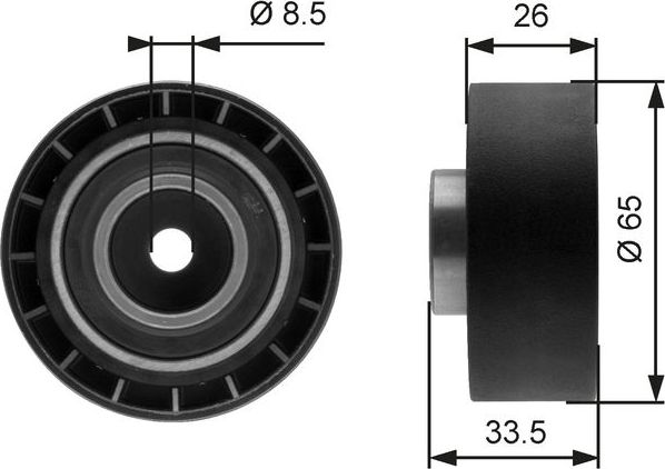 Натяжной ролик (натяжитель) приводного поликлинового ремня Gates DriveAlign®. Артикул T39057
