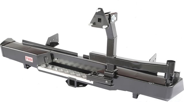 Бампер силовой РИФ задний с квадратом под фаркоп и калиткой для Fiat Fullback 2016-2026. Артикул RIFTMQ-20120