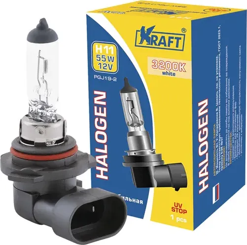 Автолампа H11 12v 55w (PGJ19-2) (Kraft). Артикул KT700020