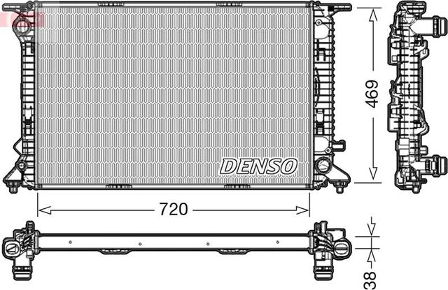 Радиатор охлаждения двигателя Denso для Audi S5 I (8T) 2009-2017. Артикул DRM02024