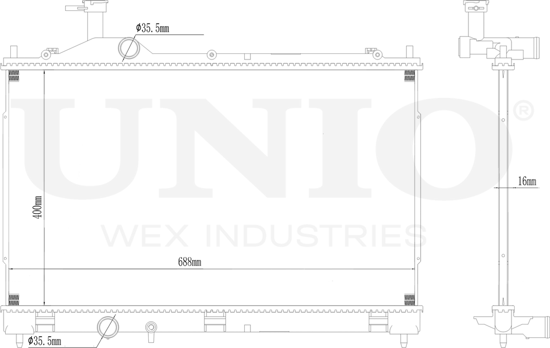 Радиатор двигателя (Unio). Артикул RAD-10048