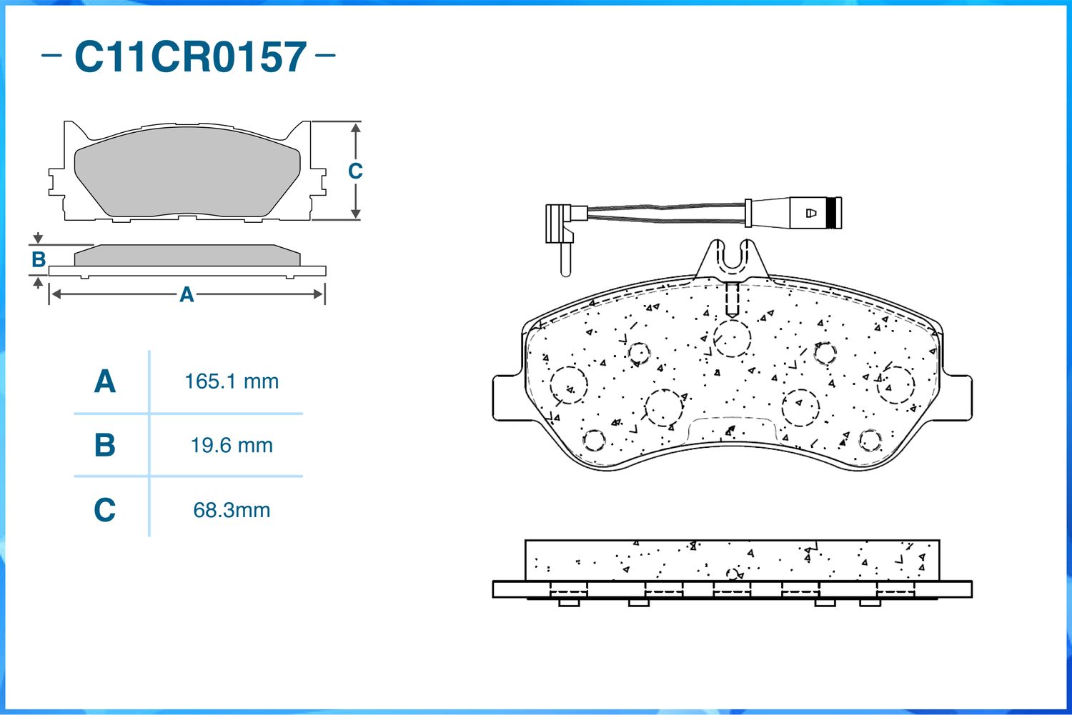 Колодки тормозные передние (Low Metallic) (Cworks). Артикул C11CR0157
