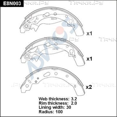 Тормозные колодки Advics задние для Mazda 2 I (DY) 2003-2007. Артикул E8N003