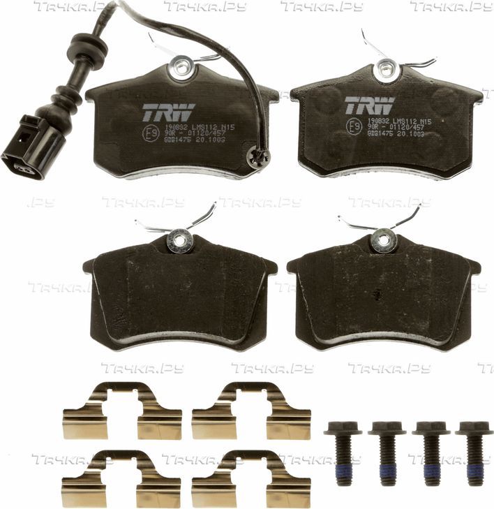 Тормозные колодки TRW COTEC задние для Volkswagen Polo IV 2001-2012. Артикул GDB1475