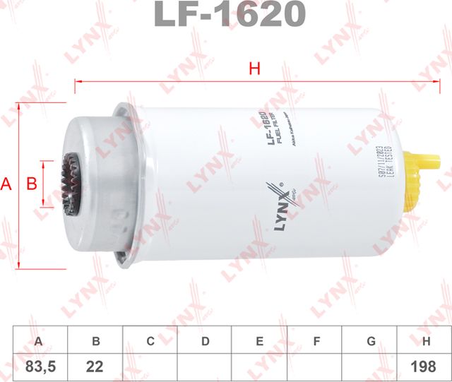Топливный фильтр LYNXauto. Артикул LF-1620