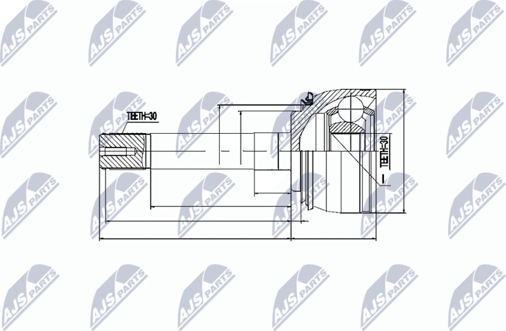 Шрус внутренний (граната) NTY. Артикул NPZ-TY-018