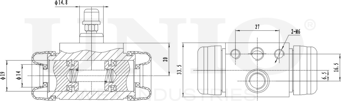 Цилиндр тормозной рабочий (Unio). Артикул BRC-20589