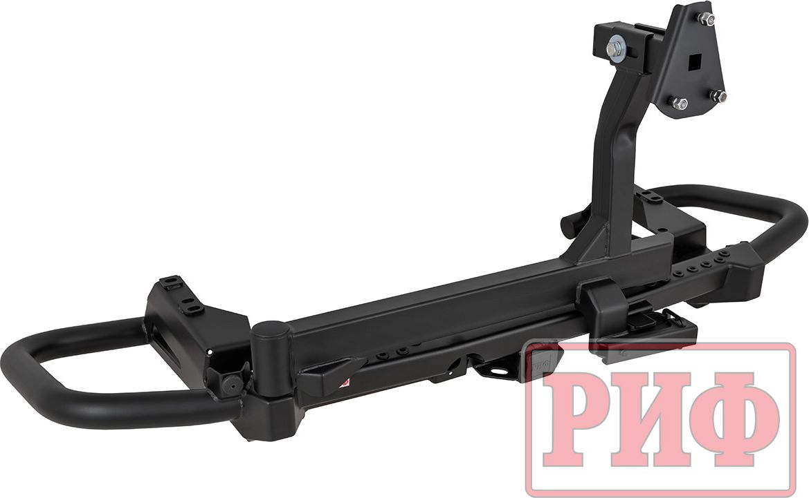 Бампер силовой РИФ задний c квадратом под фаркоп и калиткой, стандарт для Toyota Land Cruiser 200 2007-2015. Артикул RIF200-21076