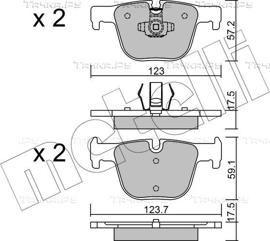 Тормозные колодки Metelli задние для BMW 3 VI (F3x) 2011-2026. Артикул 22-0963-0