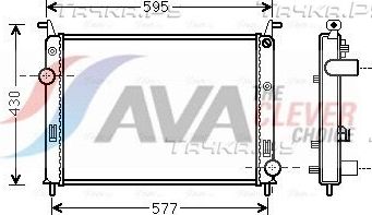 Радиатор охлаждения двигателя AVA. Артикул FTA2371