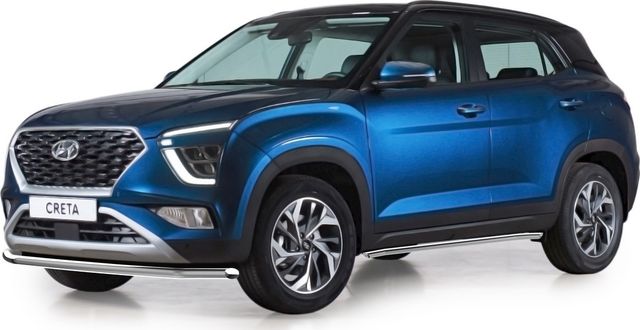 Защита Rival переднего бампера d57 для Hyundai Creta II 2021-2026. Артикул R.2315.001