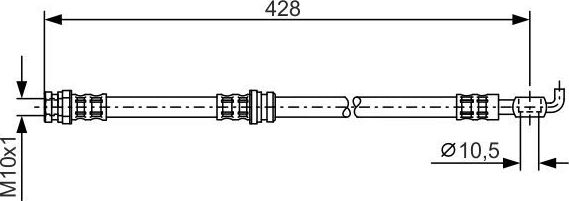 Тормозной шланг Bosch задний для Mitsubishi Carisma I 1995-2003. Артикул 1 987 476 166